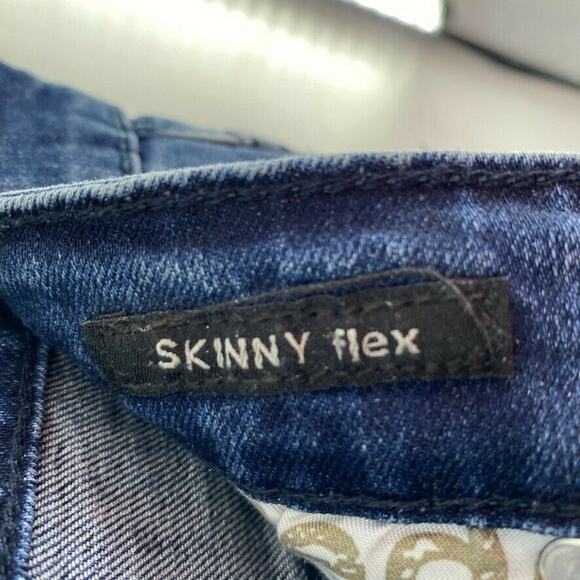 CJ Black Premium Womens Moto Jeans Skinny Flex Bleach Dots Blue Distressed 30x30 - Picture 7 of 8